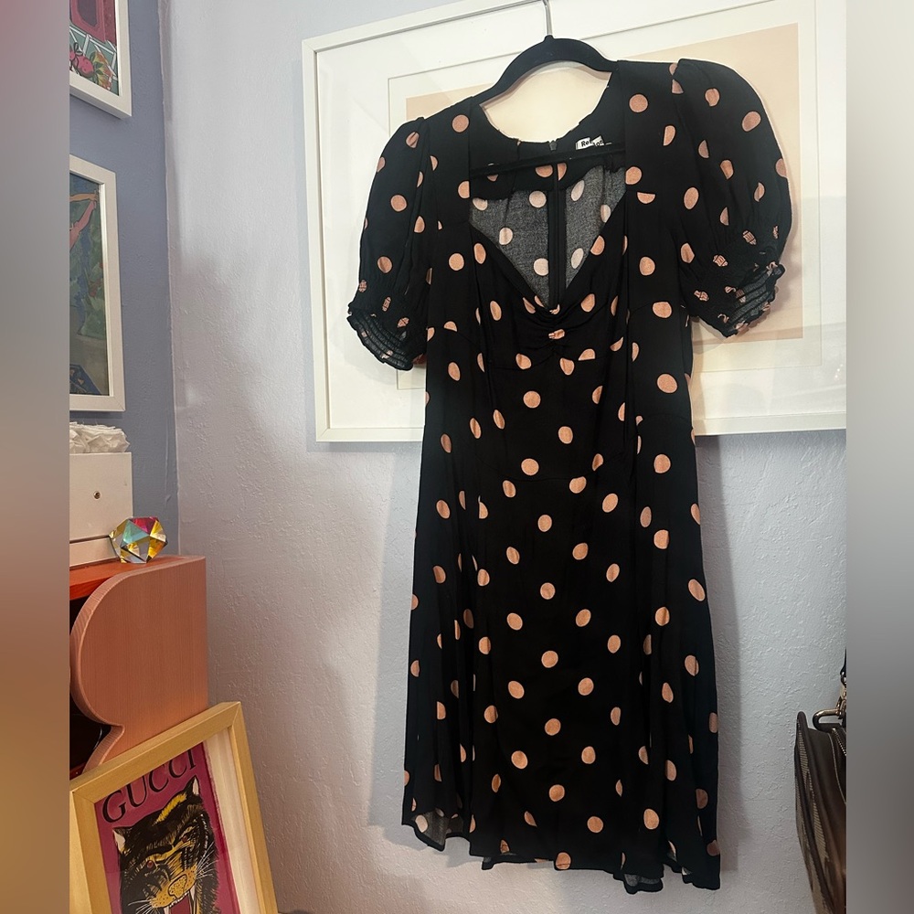 Reformation Polka Dot Dress size 10 HAS BEEN ALTERED